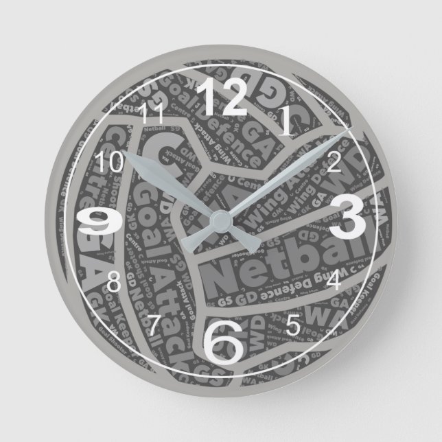 Horloge Ronde Positions De Netball Conception De Balle À Thème (Recto)