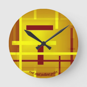 Horloge Ronde Poteaux rouges et jaunes