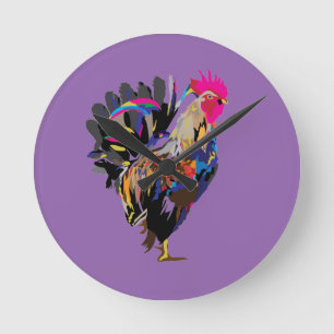 Horloge Ronde Poule géniale