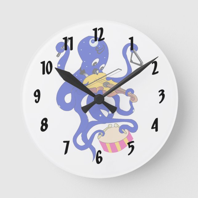Horloge Ronde poulpe bleu jouant percussion.png multiple (Recto)