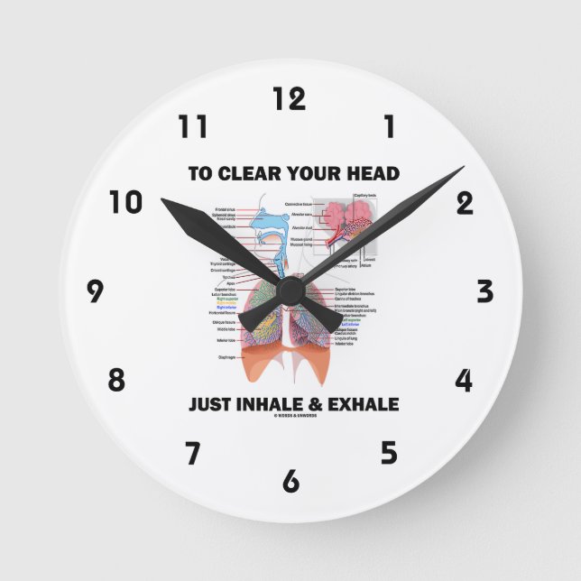 Horloge Ronde Pour Effacer Votre Tête Juste Inhaler Et Exhale Re (Recto)