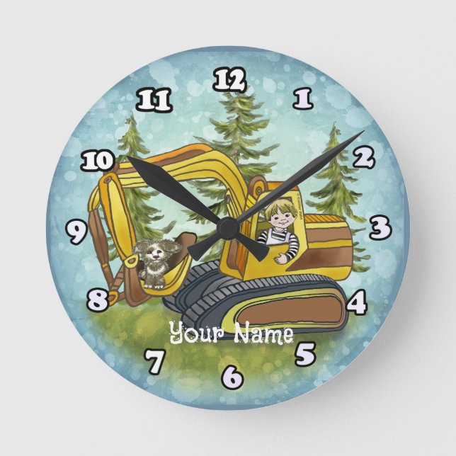 Horloge Ronde Power Shovel Kid (Recto)