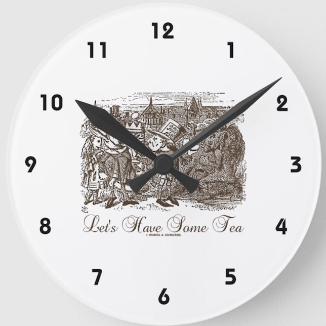 Horloge Ronde Prenons du thé Wonderland Alice Haigha Hatta (Wonderland attitude clock for any Wonderland fan who is a tea drinker)