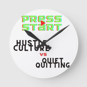 HORLOGE RONDE PRESSE DÉMARRER, CULTURE DES MAIN CONTRE QUITTER T