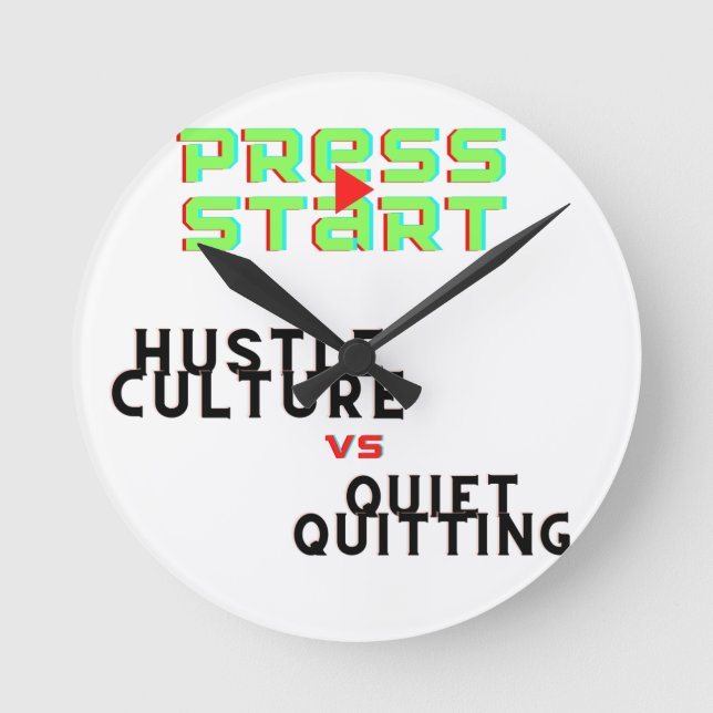 HORLOGE RONDE PRESSE DÉMARRER, CULTURE DES MAIN CONTRE QUITTER T (Recto)