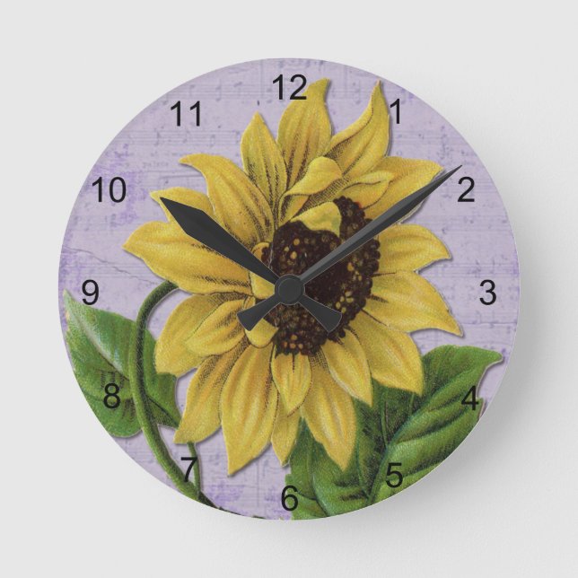 Horloge Ronde Pretty Sunflower (Recto)