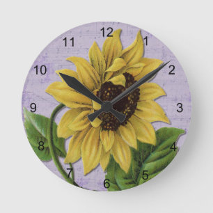 Horloge Ronde Pretty Sunflower