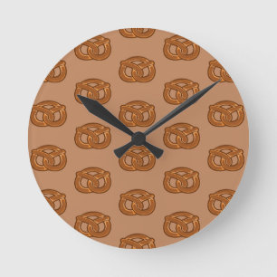 Horloge Ronde Pretzels salés Amateurs de boulangerie Forme de bo