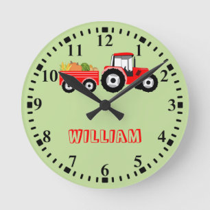 Horloge Ronde Produit de la ferme de camion de tracteur rouge pe