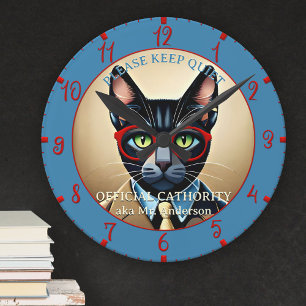 Horloge Ronde Prof de classe chat drôle