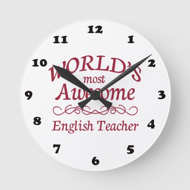 Horloge Ronde Professeur d'anglais le plus génial au monde (Recto)