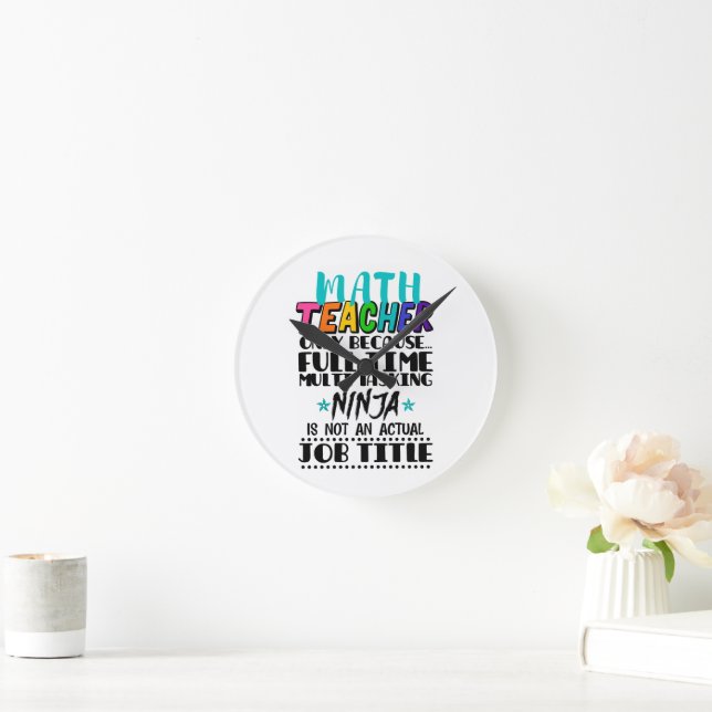 Horloge Ronde Professeur De Mathématiques Seulement Parce Que Mu (Maison)