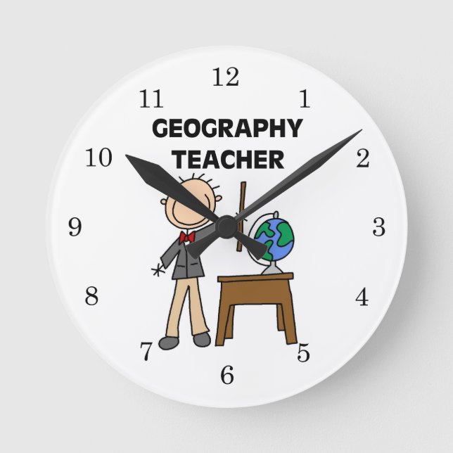 Horloge Ronde Professeur en géographie (Recto)