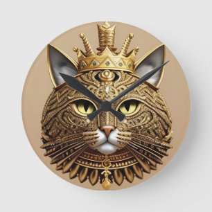 Horloge Ronde Profil de chat royal