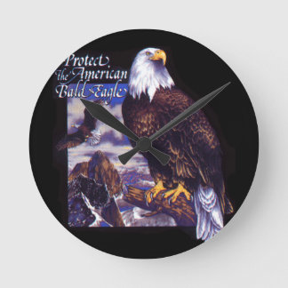 Horloge Ronde Protéger L'Aigle Des Balles Américaines