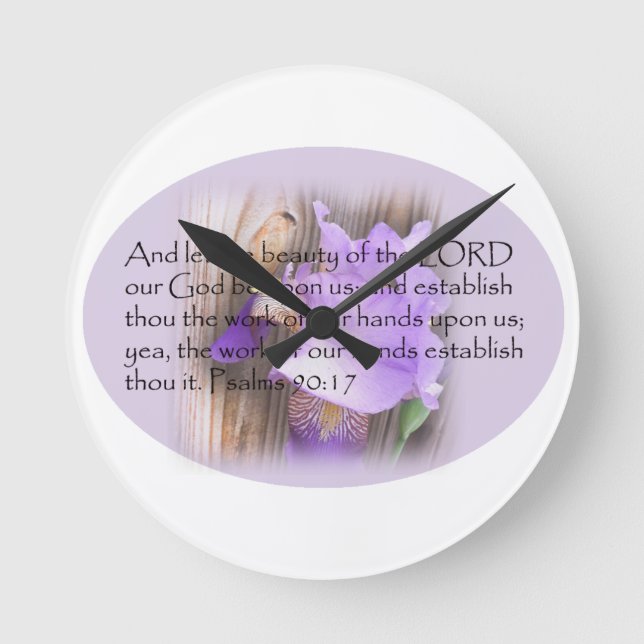 Horloge Ronde Psaume 90:17 KJV Bible (Recto)