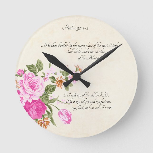 Horloge Ronde Psaume 91:1-2 (Recto)