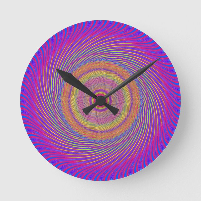 Horloge Ronde Psychédélic spiral pattern: (Recto)