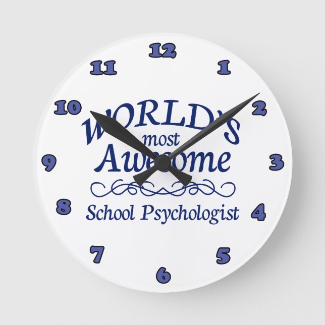 Horloge Ronde Psychologue scolaire le plus génial au monde (Recto)