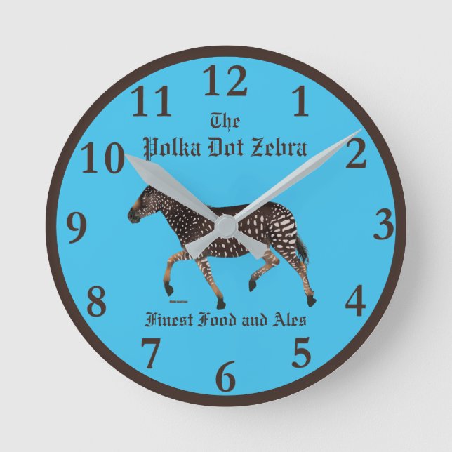 Horloge Ronde Pub anglais Polka Dot Zebra (Recto)