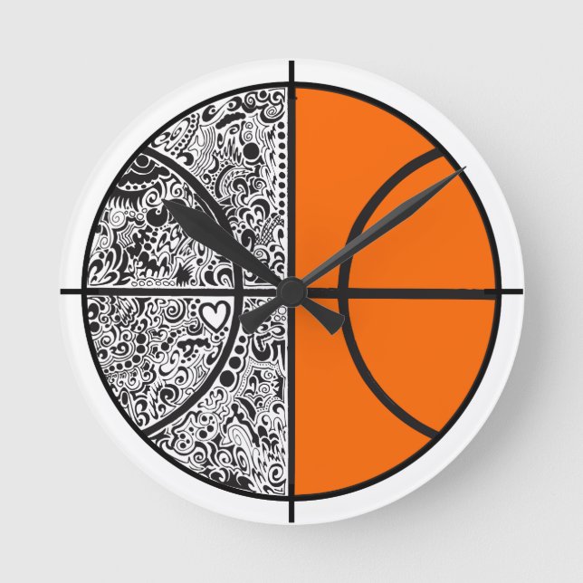 Horloge Ronde Puce de basket-ball (Recto)