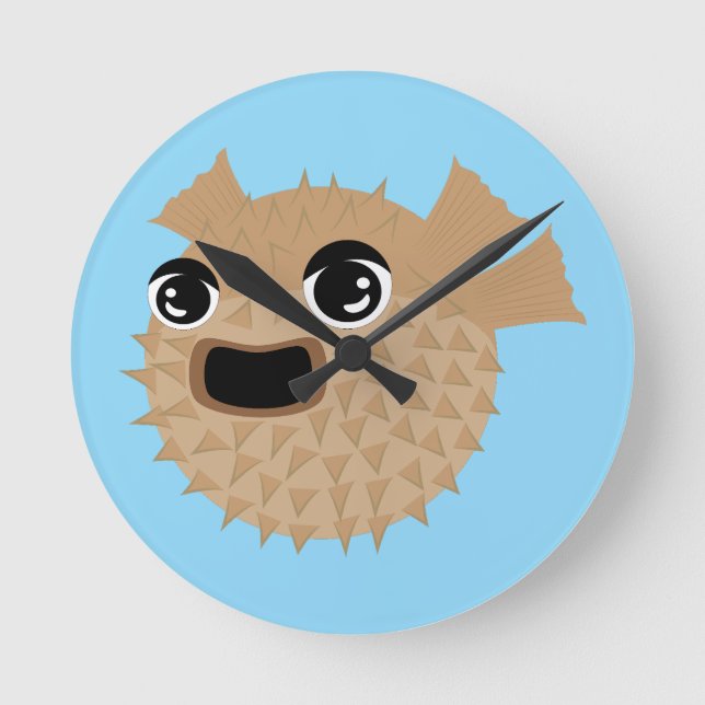Horloge Ronde Puffer Fish (Recto)