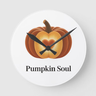Horloge Ronde Pumpkin Soul – Cozy Autumn Clock
