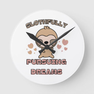 Horloge Ronde Punition d'animal de paresse mignon