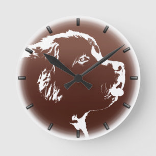 Horloge Ronde Pup Clock Dog Lover Wall Clock Decor