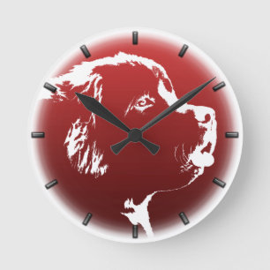 Horloge Ronde Pup Clock Dog Lover Wall Clock Decor