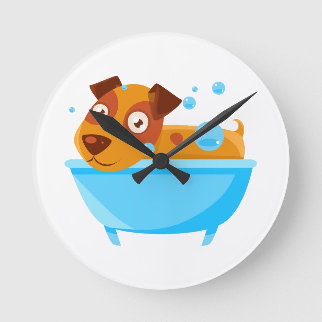 Horloge Ronde Puppy Taking A (Recto)