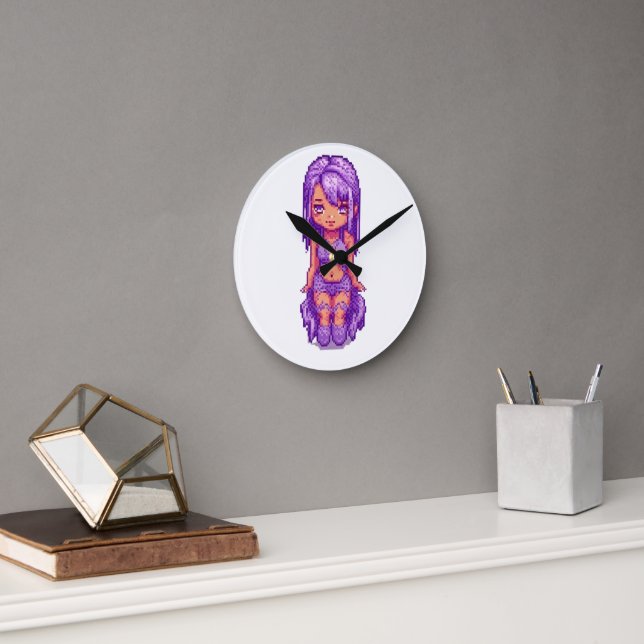 Horloge Ronde Purple fille (Bureau)