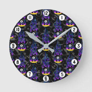 Horloge Ronde Purple Huit Balle