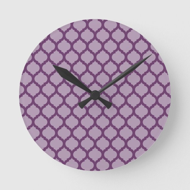 Horloge Ronde Purple Moroccan Pattern (Recto)