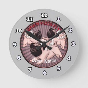 Horloge Ronde Quand les Carlins volent