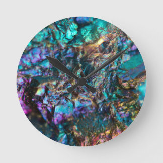 Horloge Ronde Quartz luisant d'huile de turquoise