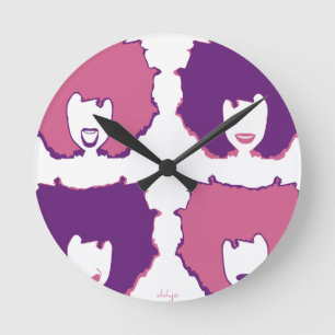 HORLOGE RONDE QUATRE MODES EN ROSE ET POURPULAIRE
