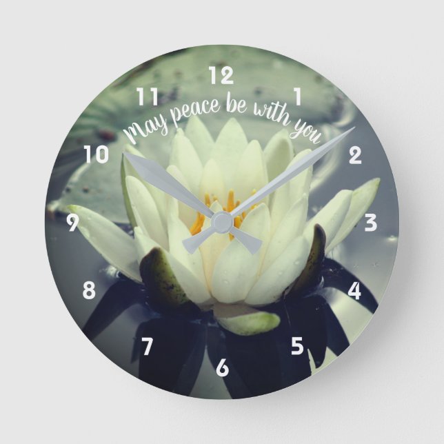 Horloge Ronde Que la paix soit avec vous Lotus Inspiration  (Recto)