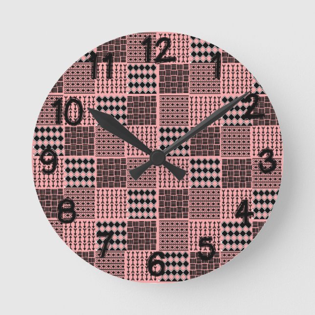 Horloge Ronde Quilt Boho (Recto)