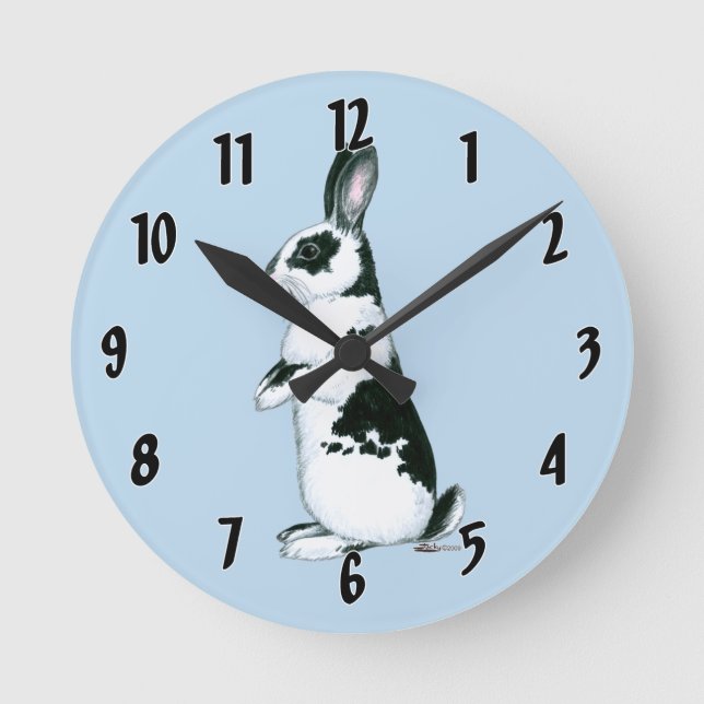 Horloge Ronde Rabbit : Black and White (Recto)
