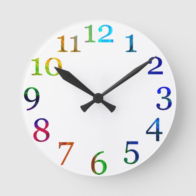Horloge Ronde rainbol (Colorful numwall clock (Recto)