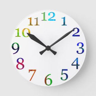 Horloge Ronde rainbol (Colorful numwall clock