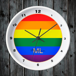 Horloge Ronde Rainbow Flag & Pride, LGBT community /gender clock