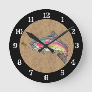 Horloge Ronde Rainbow Trout Fly Fishing