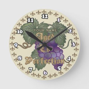 Horloge Ronde Raisins Âgés À La Perfection