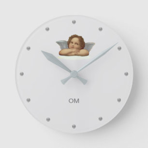 Horloge Ronde Raphaël Cherub Stylish sur couleur argent