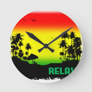 Horloge Ronde rasta de relaxation