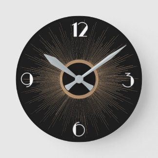Horloge Ronde Rayons solaires Art Déco avec chiffres