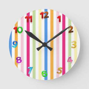 Horloge Ronde Rayures