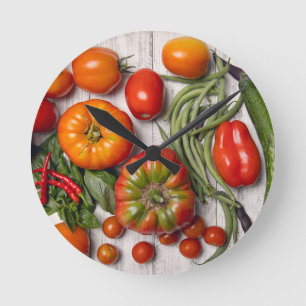 Horloge Ronde Récolte de légumes et d'herbes